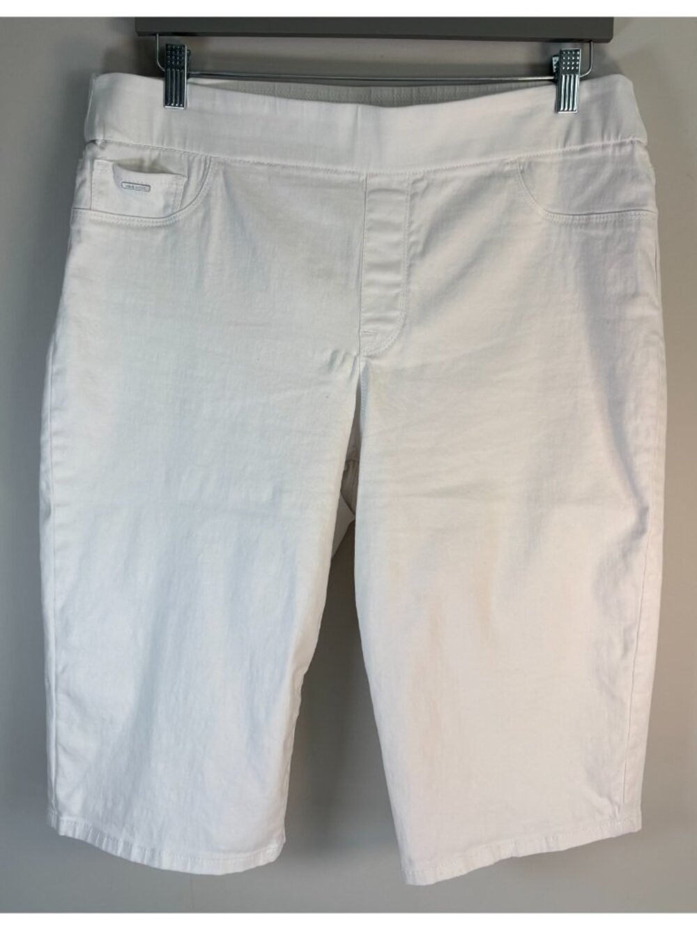 Nine West Heidi Pull-On Skimmers Size 14 White Stretch
